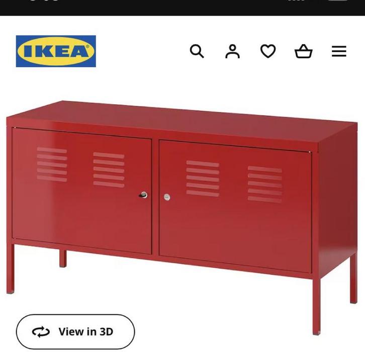 Ikea PS Kast - Rood, Huis en Inrichting, Kasten | Televisiemeubels, Gebruikt, Minder dan 100 cm, 100 tot 150 cm, 25 tot 50 cm