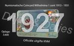 Nederland Wilhelmina 1 cent in coincard KNM 1927, Postzegels en Munten, Munten | Nederland, Ophalen of Verzenden, Koningin Wilhelmina