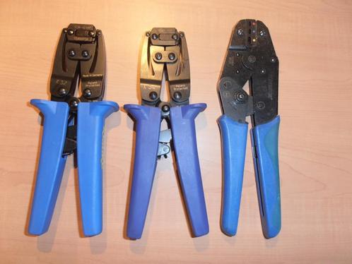 Klauke krimptangen set met diverse persbekken div stekkers., Doe-het-zelf en Verbouw, Gereedschap | Handgereedschap, Zo goed als nieuw