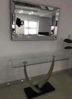 Glazen spiegel en tafel, Huis en Inrichting, Woonaccessoires | Spiegels, Ophalen