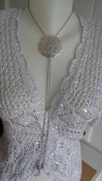 zilveren schuifketting met grote hanger N10 [272], Sieraden, Tassen en Uiterlijk, Kettingen, Met hanger, Verzenden, Zo goed als nieuw