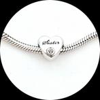 Pandora Hart Sister 791946PCZ / Zus roze zirkonia, Gebruikt, Pandora, Ophalen of Verzenden, 1 bedel