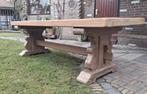 Oud eiken kloostertafel eettafel 228x88, Huis en Inrichting, Tafels | Eettafels, Eikenhout, 200 cm of meer, Zo goed als nieuw