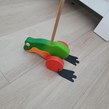 Loopkikker houten duw diertje beschikbaar voor biedingen