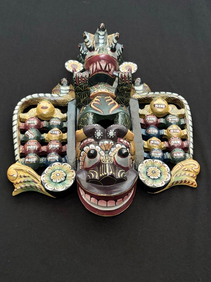 Traditioneel Kaduru houten masker uit Sri-Lanka, Antiek en Kunst, Kunst | Niet-Westerse kunst, Ophalen of Verzenden