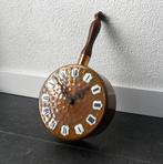 Vintage wandklok koper pan retro koperen klok West-Germany, Ophalen of Verzenden, Gebruikt, Analoog, Wandklok