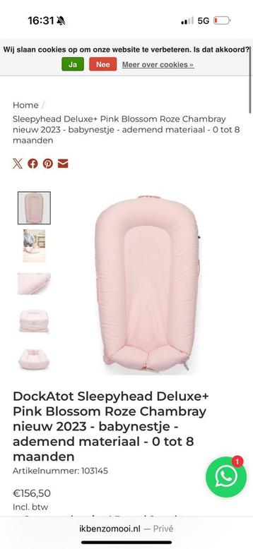 Dockatot sleepyhead deluxe licht roze beschikbaar voor biedingen