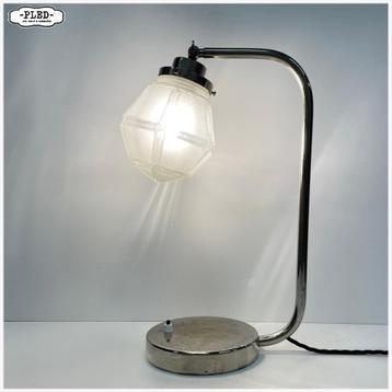 Art Deco bureaulamp met gefacetteerde kap - nieuw snoer beschikbaar voor biedingen