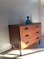 Midcentury teak vintage ladekast, Huis en Inrichting, Kasten | Ladekasten, Ophalen, Gebruikt, 50 tot 100 cm, Onbekend