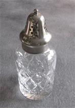 Antieke kristal geslepen suikerstrooier met verzilverde dop, Antiek en Kunst, Ophalen of Verzenden