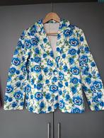Jasje met print blauwe viooltjes mt S, Blauw, Ophalen of Verzenden, Jasje, Maat 36 (S)