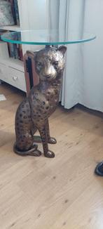 panter/luipaard tafel, Ophalen, Minder dan 55 cm, Metaal of Aluminium, Rond