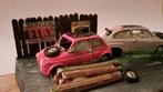 Diorama rottamazione auto. 1:43. Fiat-Abarth., Hobby en Vrije tijd, Modelbouw | Figuren en Diorama's, Diorama, Verzenden