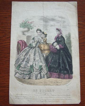 antieke prent gravure Le Follet Boulevart St.Martin beschikbaar voor biedingen