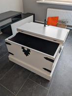 Witte kist / salontafel, Huis en Inrichting, Tafels | Salontafels, Ophalen, 50 tot 100 cm, Zo goed als nieuw, Minder dan 50 cm