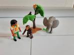 Playmobil verzorger met olifant en aap / dierentuin, Ophalen of Verzenden, Zo goed als nieuw, Complete set