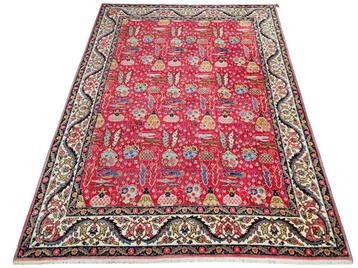 Handmade Persian wool Mashad carpet floral Birds 231x307cm beschikbaar voor biedingen
