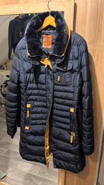 Donkerblauwe lange winterjas Anonymous & Famous, Kleding | Dames, Jassen | Winter, Ophalen of Verzenden, Zo goed als nieuw, Maat 38/40 (M)