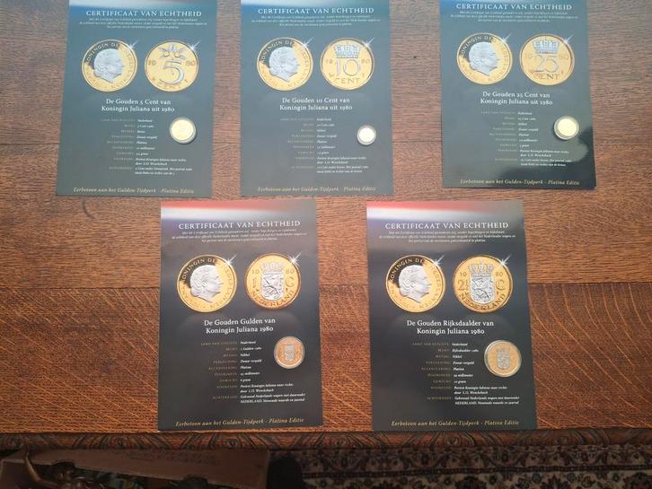 Gouden Juliana Munten Set 1980, Postzegels en Munten, Munten | Europa | Euromunten, Setje, Overige waardes, Goud, Ophalen