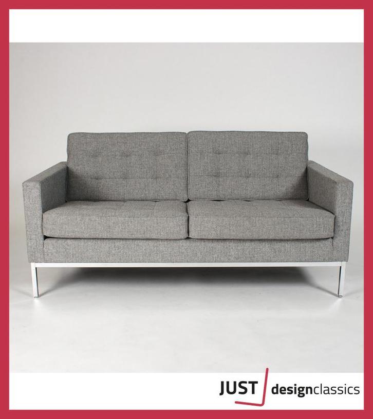 Florence Knoll 2-Zits Sofa Grijs Hallingdal (voorraad:2), Huis en Inrichting, Fauteuils, Zo goed als nieuw