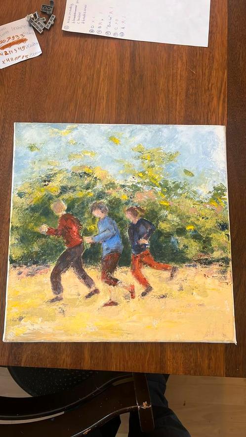 Laatste kans! Schilderij/ canvas 3 kinderen, Antiek en Kunst, Kunst | Schilderijen | Klassiek, Ophalen of Verzenden