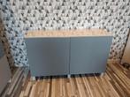 Ikea Besta kast 120x42x64cm + poten + glasplaat + planken, 25 tot 50 cm, Gebruikt, Ophalen