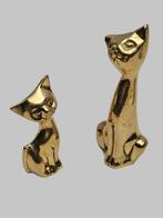 Stel messing Poezenbeeldjes, Verzamelen, Ophalen of Verzenden, Gebruikt, Dier