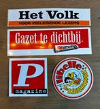 Vintage Kranten Stickers Set, Ophalen of Verzenden, Gebruikt, Meerdere stickers