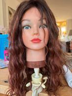 Echte krullen, mooie kleuren, human hair pruik, t-part lace, Verzenden, Zo goed als nieuw, Pruik of Haarverlenging