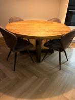 Eleonora Eettafel rond + 4 Antraciet mx sofa Stoelen, Huis en Inrichting, Ophalen, Gebruikt, 100 tot 150 cm, Rond