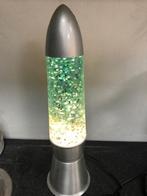 Lavalamp retro blauwe glitters lava aan/uit knop jaren 70, Huis en Inrichting, Lampen | Tafellampen, Minder dan 50 cm, Gebruikt