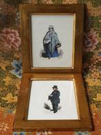 Mooi stel antieke gravures uit Engeland van man en vrouw., Ophalen of Verzenden