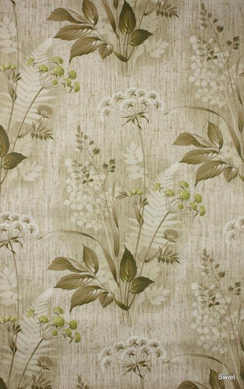 4698 70s botanisch behang jute bladeren bruin groen swiet, Huis en Inrichting, Stoffering | Behang, Bruin, Groen, minder dan 10 m²