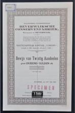 Beverwijksche Conservenfabriek - Beverwijk - 1923, Postzegels en Munten, Aandelen en Waardepapieren, 1920 tot 1950, Aandeel, Verzenden