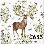 Servetten decoupage/bullet journal * hert C633, Verzenden, Nieuw, Materiaal