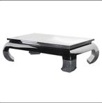 Mooie, gave RVS salontafel met glasplaat!, Minder dan 50 cm, 100 tot 150 cm, 100 tot 150 cm, Metaal