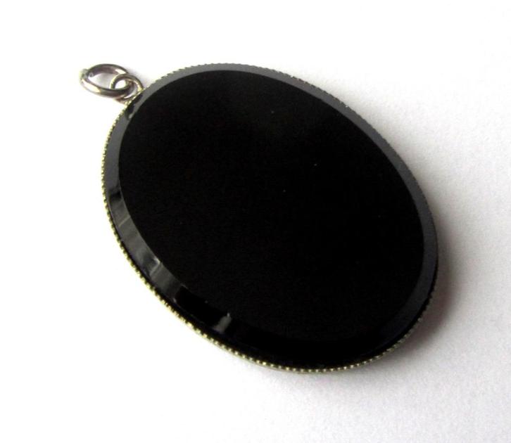 Prachtige grote vintage oude hanger, Sieraden, Tassen en Uiterlijk, Kettinghangers, Zo goed als nieuw, Glas of Kristal, Zilver