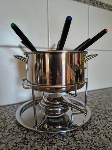roestvrij stalen fondueset beschikbaar voor biedingen