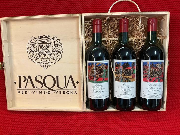 Vintage Bordeaux Bergerac Wijncollectie - 1990, Verzamelen, Wijnen, Zo goed als nieuw, Rode wijn, Frankrijk, Vol, Ophalen of Verzenden