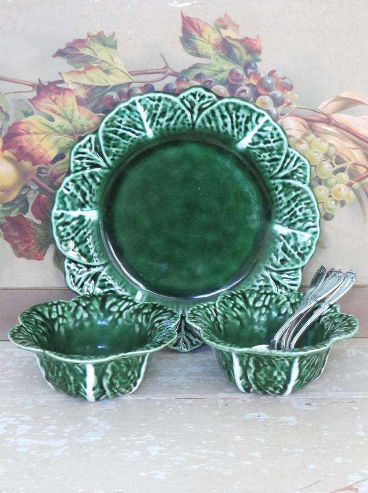 Oude Vintage cabbage schaaltje – Secla, Antiek en Kunst, Antiek | Servies los, Ophalen of Verzenden
