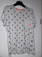 Shirt tshirt grijs grijze pineapple M blauw ananas, Verzenden, Zo goed als nieuw, Maat 48/50 (M), Grijs
