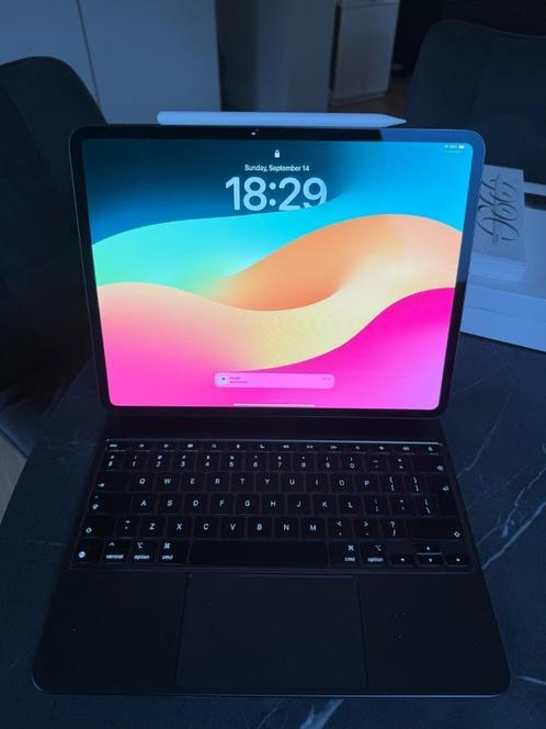 iPad Pro 13 M4 + Apple Magic Keyboard + Apple Pencil Pro, Computers en Software, Apple iPads, Zo goed als nieuw, Apple iPad, Wi-Fi