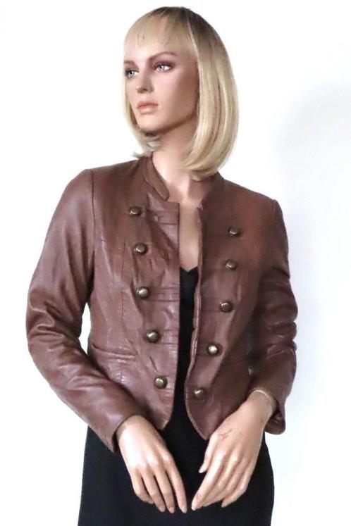 STEPS Geweldige Bruine Echte Leren Blazer/Jasje 38 M, Kleding | Dames, Jasjes, Kostuums en Pakken, Zo goed als nieuw, Jasje, Maat 38/40 (M)