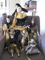 Collectie van 6 Originele Veneziaanse Pierrot poppen, Ophalen of Verzenden, Gebruikt, Pop