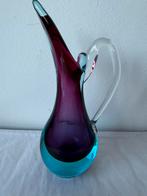 Murano Sommerso vaas paars blauw glas, Ophalen of Verzenden