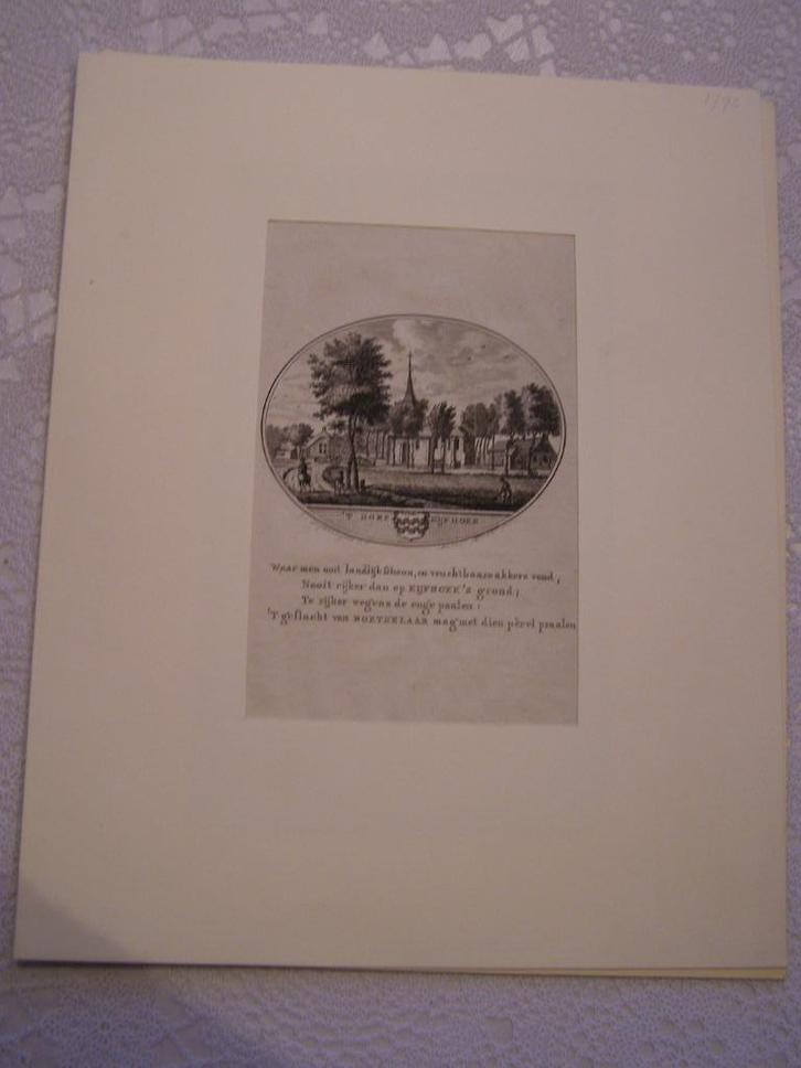 gravure dorp Kijfhoek als zelfstandige gemeente rond 1800, Antiek en Kunst, Kunst | Etsen en Gravures, Ophalen of Verzenden