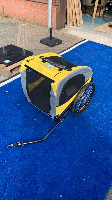 PawHut honden kar aanhanger fiets opvouwbaar geel zwart beschikbaar voor biedingen