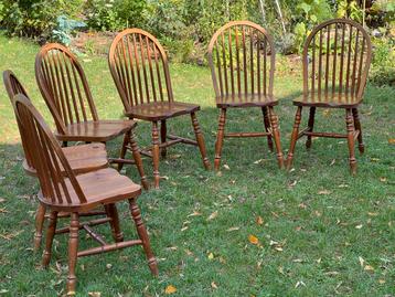 6 Windsor Stoelen - Hout - Bruin beschikbaar voor biedingen
