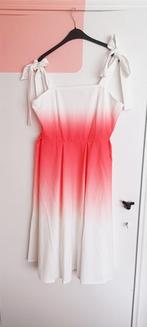 Witte zomer / feest jurk. Shein x Miss PT. neon rood ombre, Verzenden, Wit, Maat 46/48 (XL) of groter, Nieuw