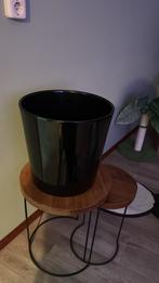 Grote zwarte plantenpot, Kunststof, Gebruikt, Rond, Binnen